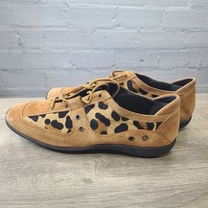 Stuart Weitzman Sneakers Shoes Sz M 10 Leather Pony Hair Cheetah Leopard Print